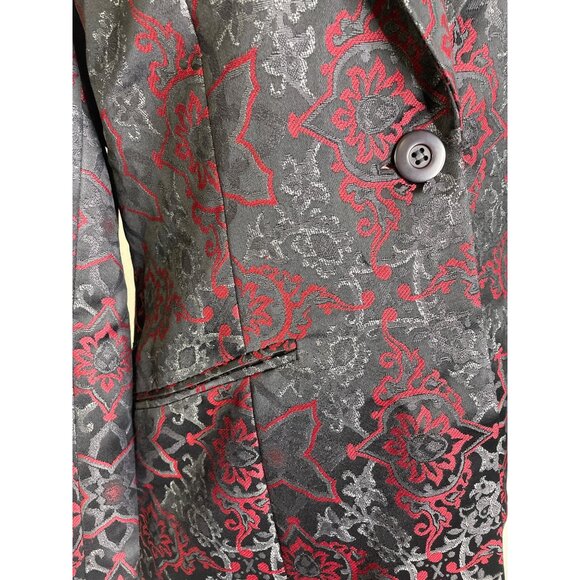 Classiques Entier Women's Black and Burgundy Floral Blazer Size 8 (EUR 38) - Picture 5 of 7
